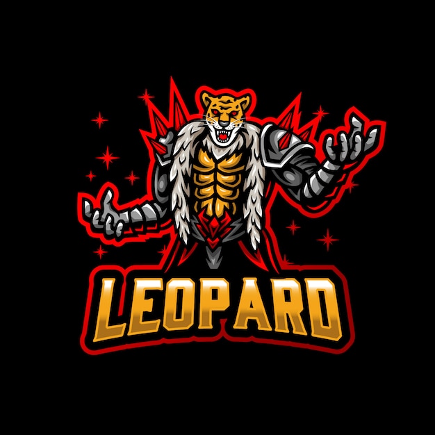 Premium Vector | Leopard fighter mascot logo