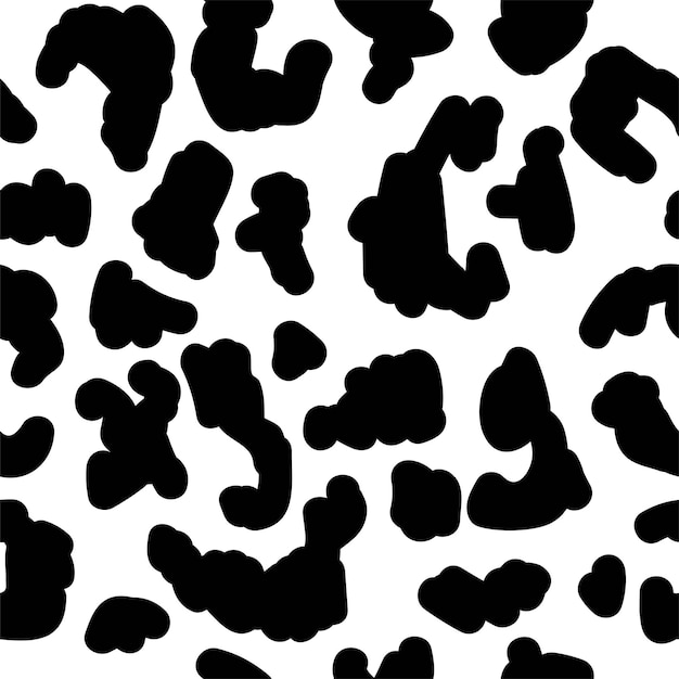 Premium Vector | Leopard print with spots and dots seamless pattern
