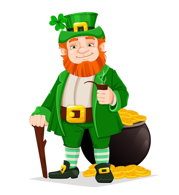 Premium Vector | Leprechaun cartoon character isolated on white