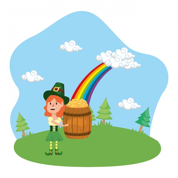 Premium Vector Leprechaun Gold Rainbow