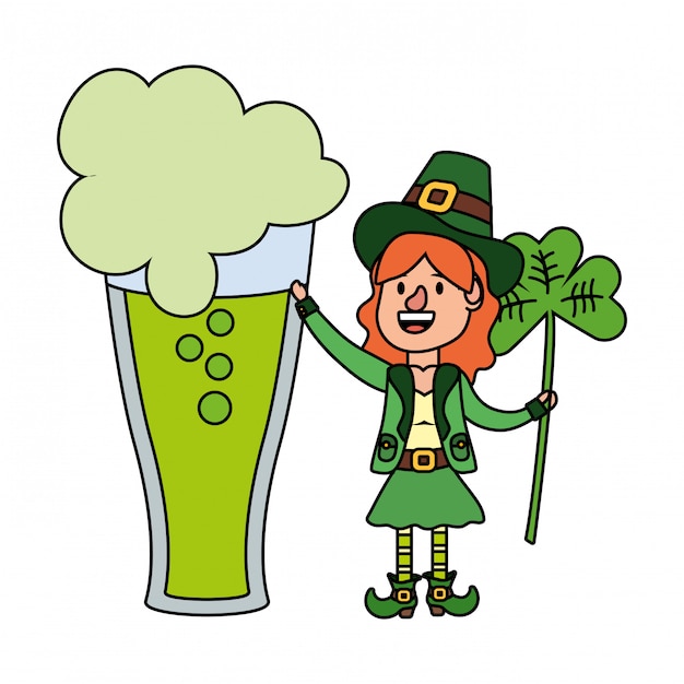 Leprechaun With Beer Vector Premium Download