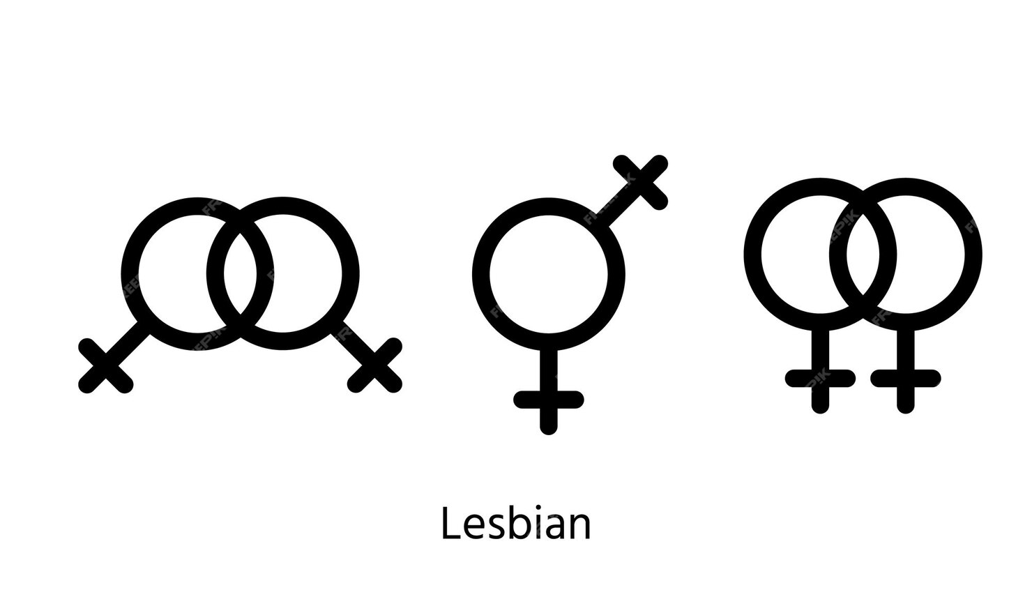 Premium Vector Lesbian Gender Symbols Orientation Signs Vector Illustration 