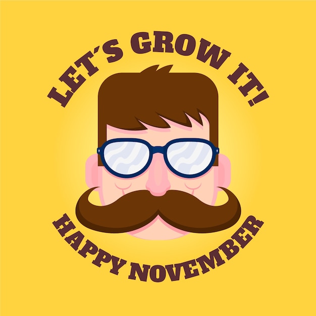 Free Vector | Let it grow happy movember