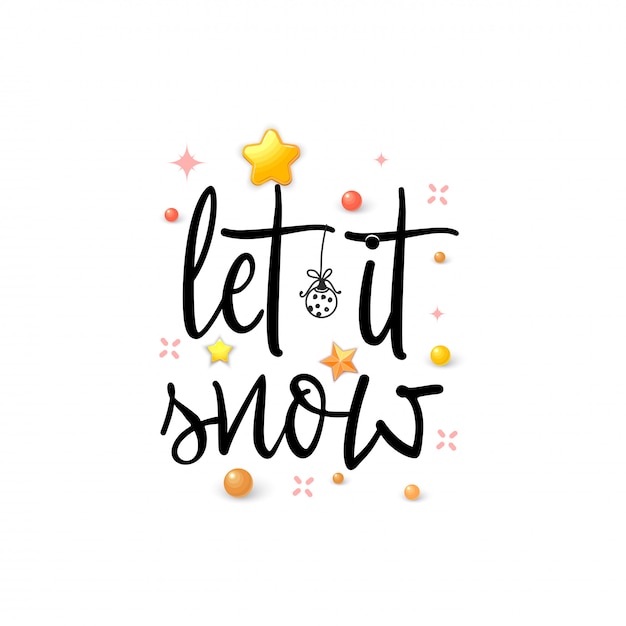 Download Let it snow. holiday banner | Premium Vector