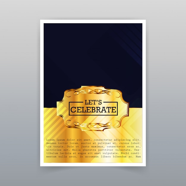 Premium Vector | Lets celebrate typography with golden elegant design