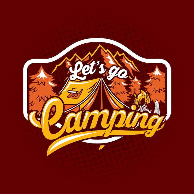 Download Premium Vector | Lets go camping quote saying badge