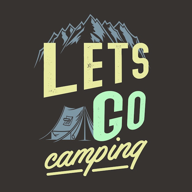 Download Lets go camping | Premium Vector
