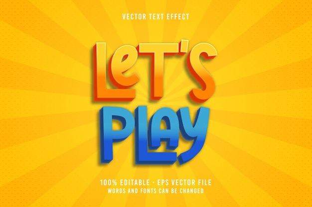 Premium Vector | Lets play text editable font effect