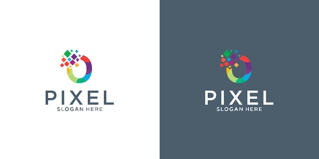 Premium Vector | Letter 0 pixel logo designs