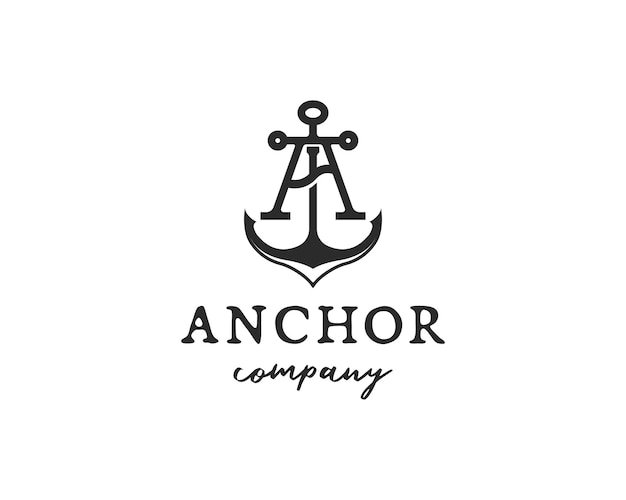Premium Vector | Letter a anchor maritime vintage marine logo concept ...