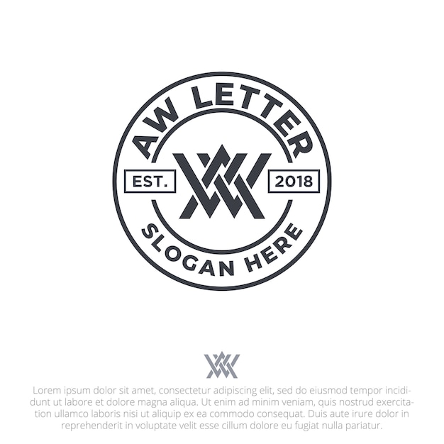 Download Free Letter Aw Badge Logo Template Vector Premium Vector Use our free logo maker to create a logo and build your brand. Put your logo on business cards, promotional products, or your website for brand visibility.