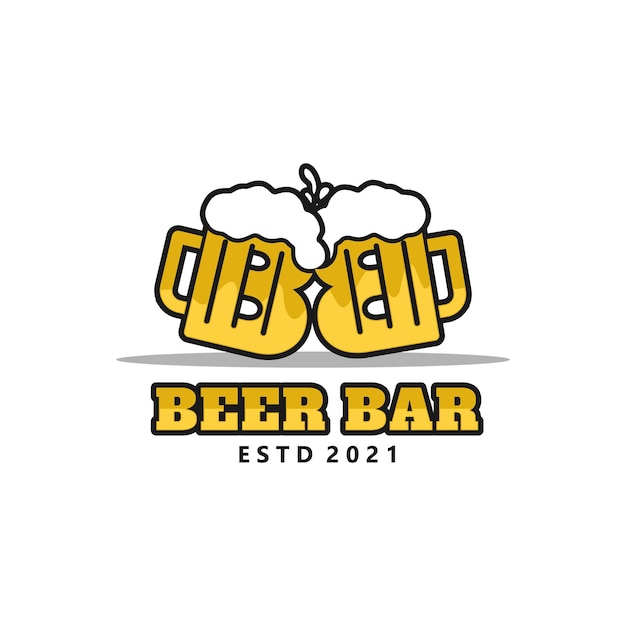 Premium Vector | Letter B Beer Glass Toast For Restaurant Bar Logo ...