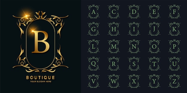 Premium Vector | Letter B Or Collection Initial Alphabet With Luxury ...