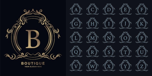 Premium Vector | Letter B Or Collection Initial Alphabet With Luxury ...