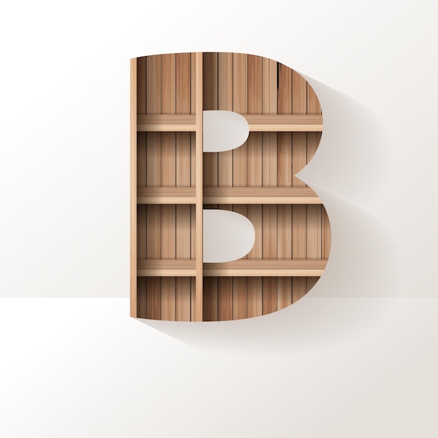 Premium Vector | Letter B Design Of Wood Shelf