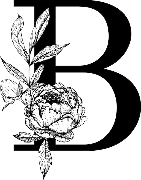 Premium Vector | Letter B. Floral Alphabet, Botanical Alphabet