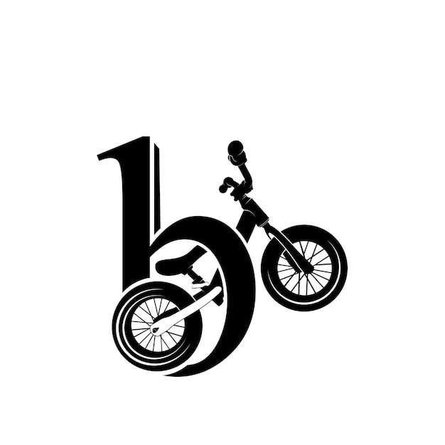 Premium Vector | Letter B Icon Bike Logo Design Silhouette