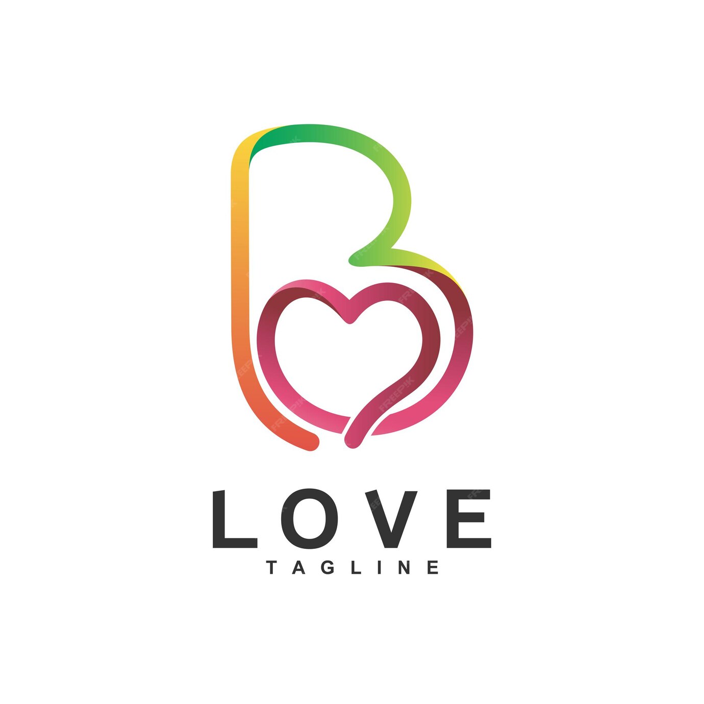 Premium Vector | Letter b love logo design