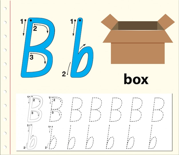 Premium Vector | Letter B Tracing Alphabet Worksheets