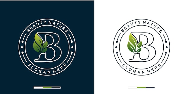 Premium Vector | Letter B With Luxury Natural Beauty Logo Template