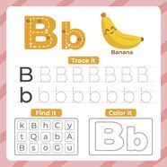 Free Vector Letter B Worksheet With Banana