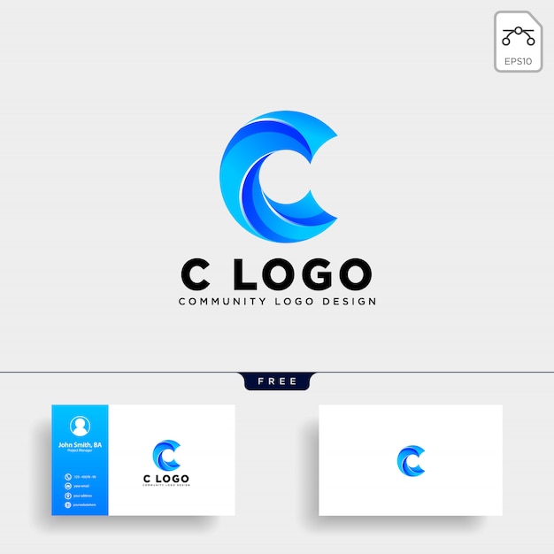 Letter C Human Logo Template Vector Icon Isolated Premium Vector