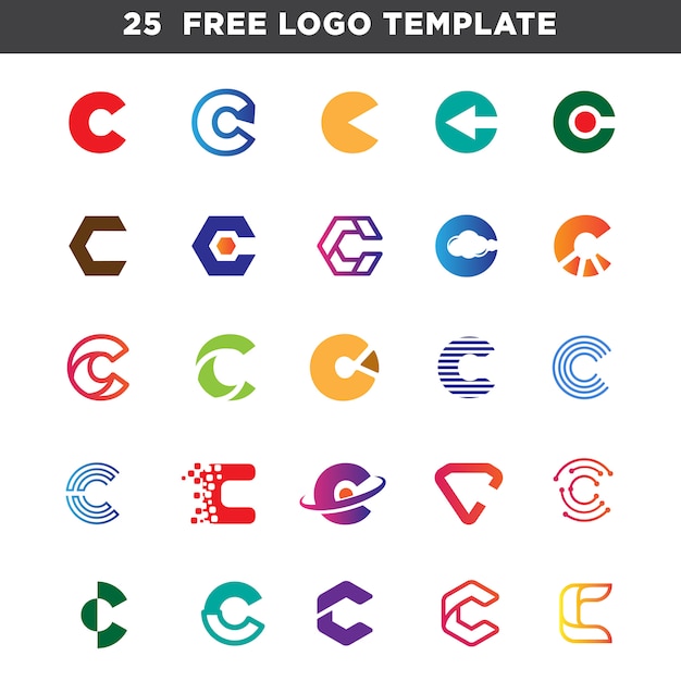 Letter c logo set Vector | Premium Download