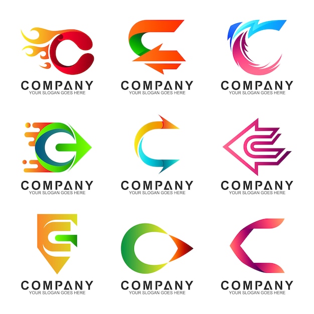 Letter c logo set | Premium Vector