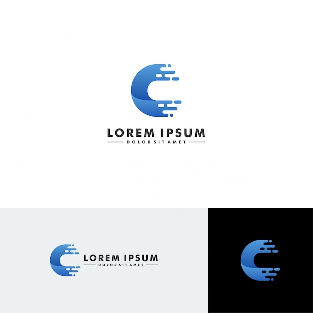 Letter C Logo Technology Icon Vector Premium Vector