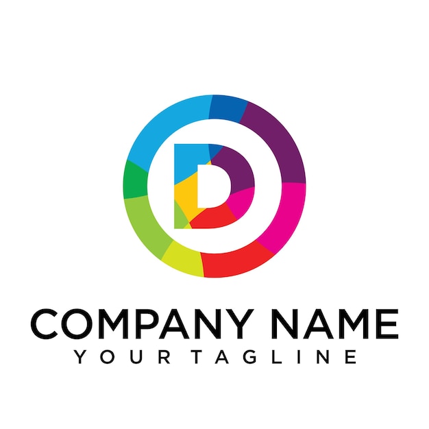 Premium Vector | Letter d logo design template. colorful lined creative ...