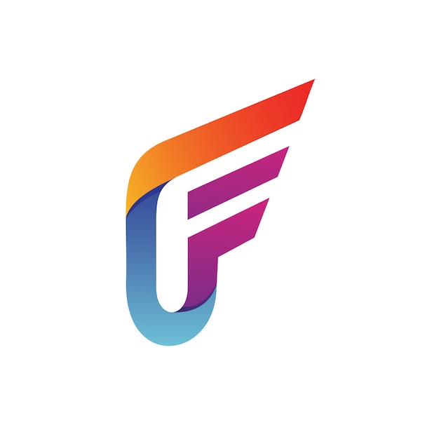 文字fのロゴのベクトル プレミアムベクター