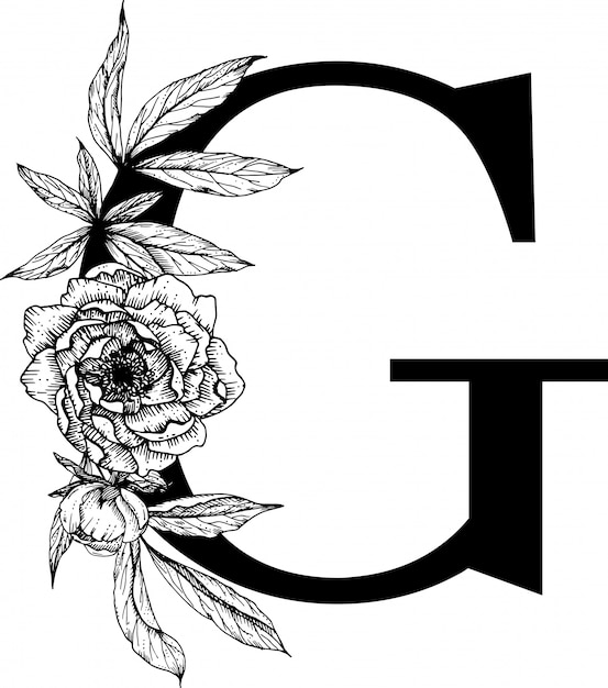 Premium Vector | Letter g. floral alphabet