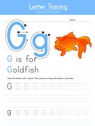 Premium Vector Letter G Tracing Animal Alphabet G For Goldfish