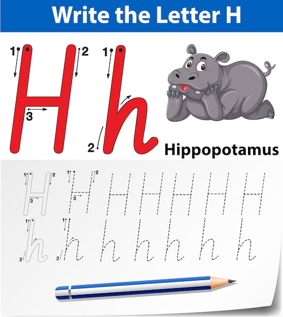 Download Premium Vector | Letter h tracing alphabet worksheets