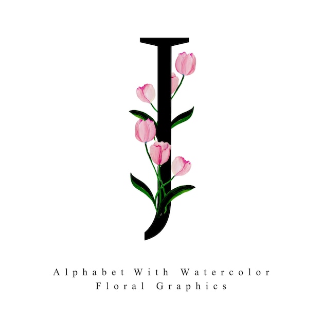 Download Premium Vector | Letter j watercolor floral background