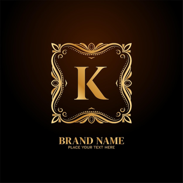 文字 K スタイリッシュな高級ブランドのロゴのコンセプト 無料のベクター