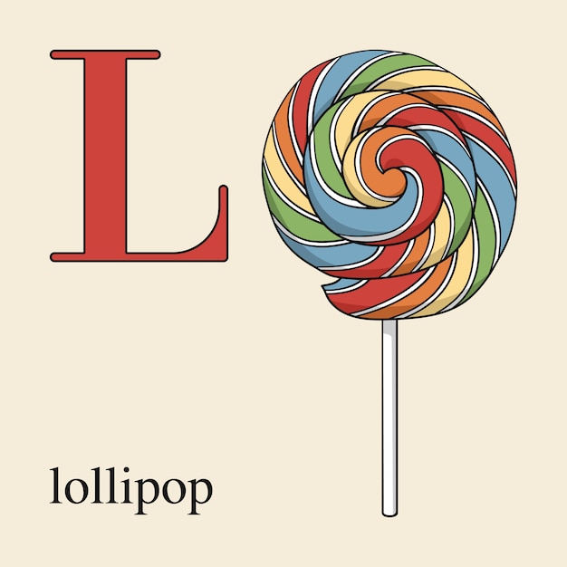 Letter l with lollipop Vector Premium Download