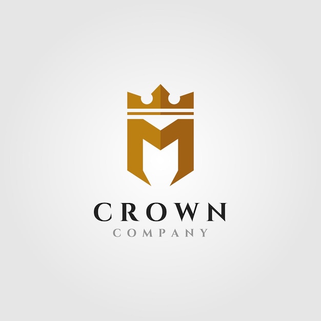 Premium Vector | Letter m with crown logo illustration