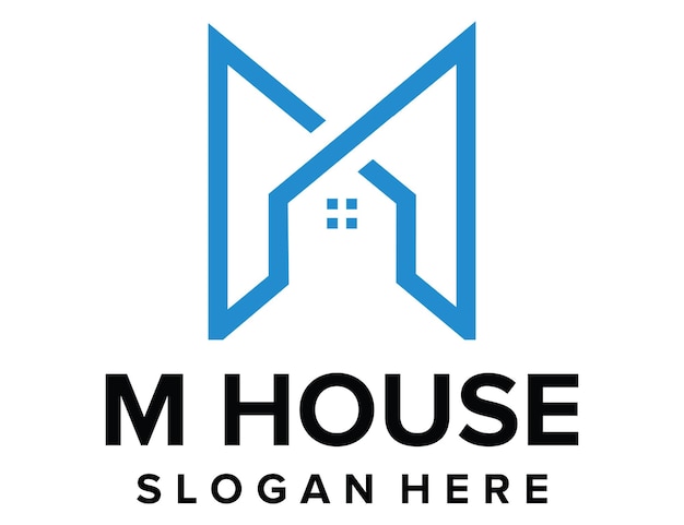 Premium Vector | Letter m with house logo template m house logo