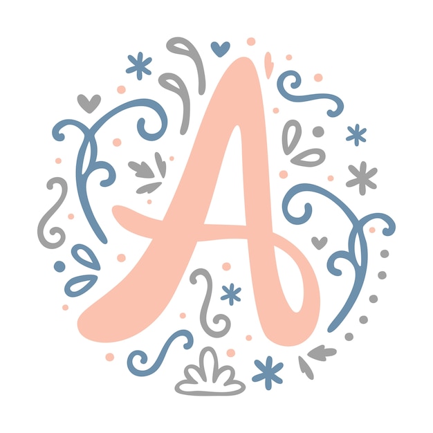 Download ' a ' letter monogram design - feminine alphabet, cute, floral, decorative font Vector | Premium ...