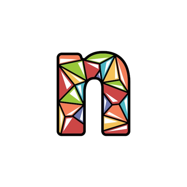 手紙nアイコン光沢のあるロゴデザイン プレミアムベクター