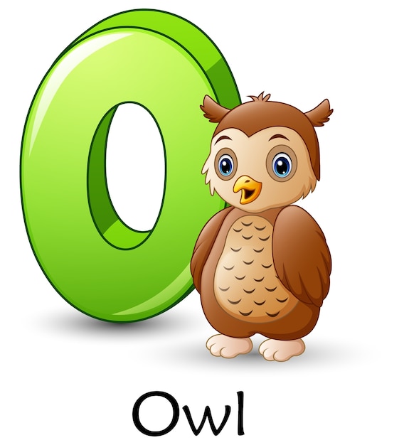 Letter o is for owl cartoon alphabet Vector | Premium Download