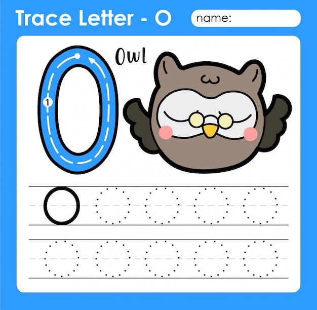 letter-o-uppercase-alphabet-letters-tracing-worksheet-with-owl-premium-vector