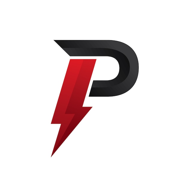 Letter p logo power Premium Vector