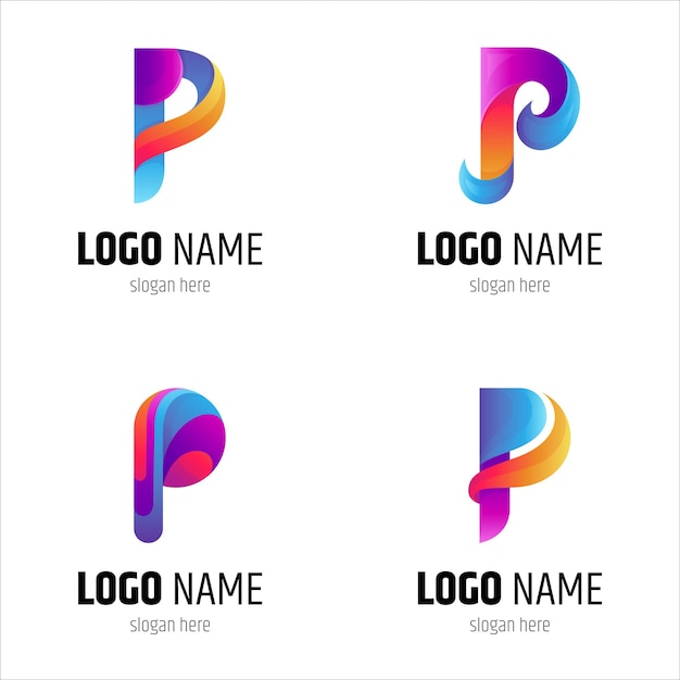 Premium Vector | Letter p logo set