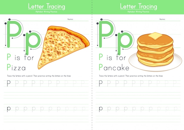 premium-vector-letter-p-tracing-food-alphabet