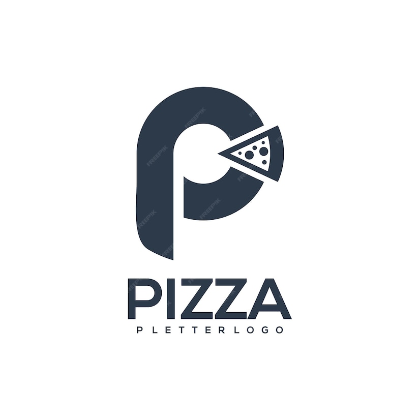 Premium Vector | Letter p with pizza vintage retro silhouette