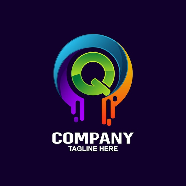 Premium Vector | Letter q technology logo design