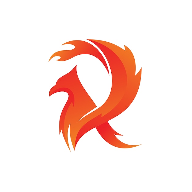 Rの火の鳥のロゴのベクトル プレミアムベクター