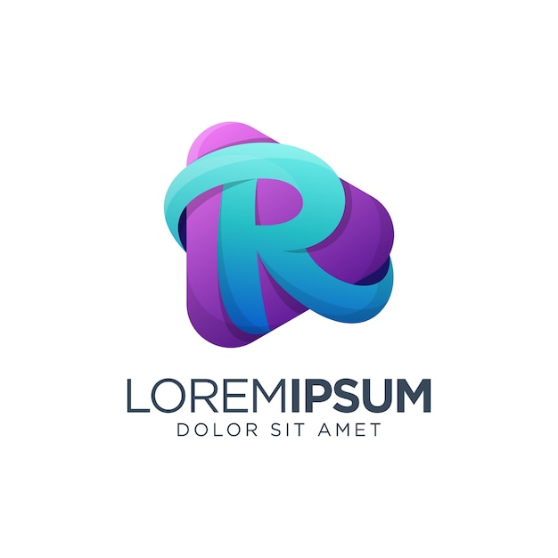 Premium Vector Letter R Media Logo Design